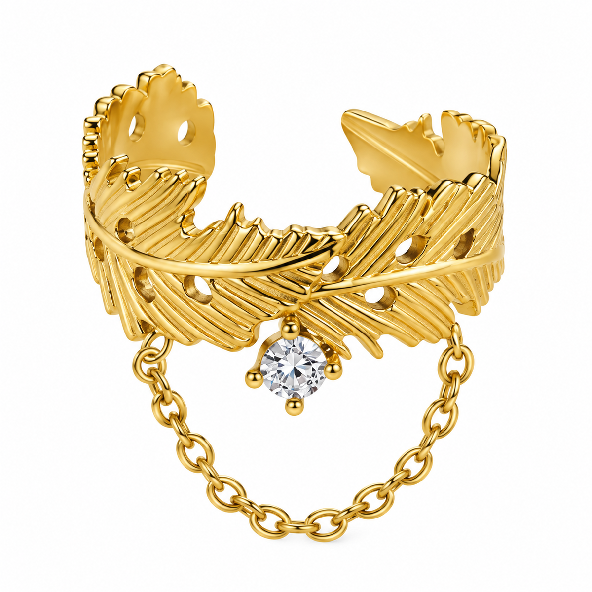 Blossom Zirconia Ring-18KT Gold Plated