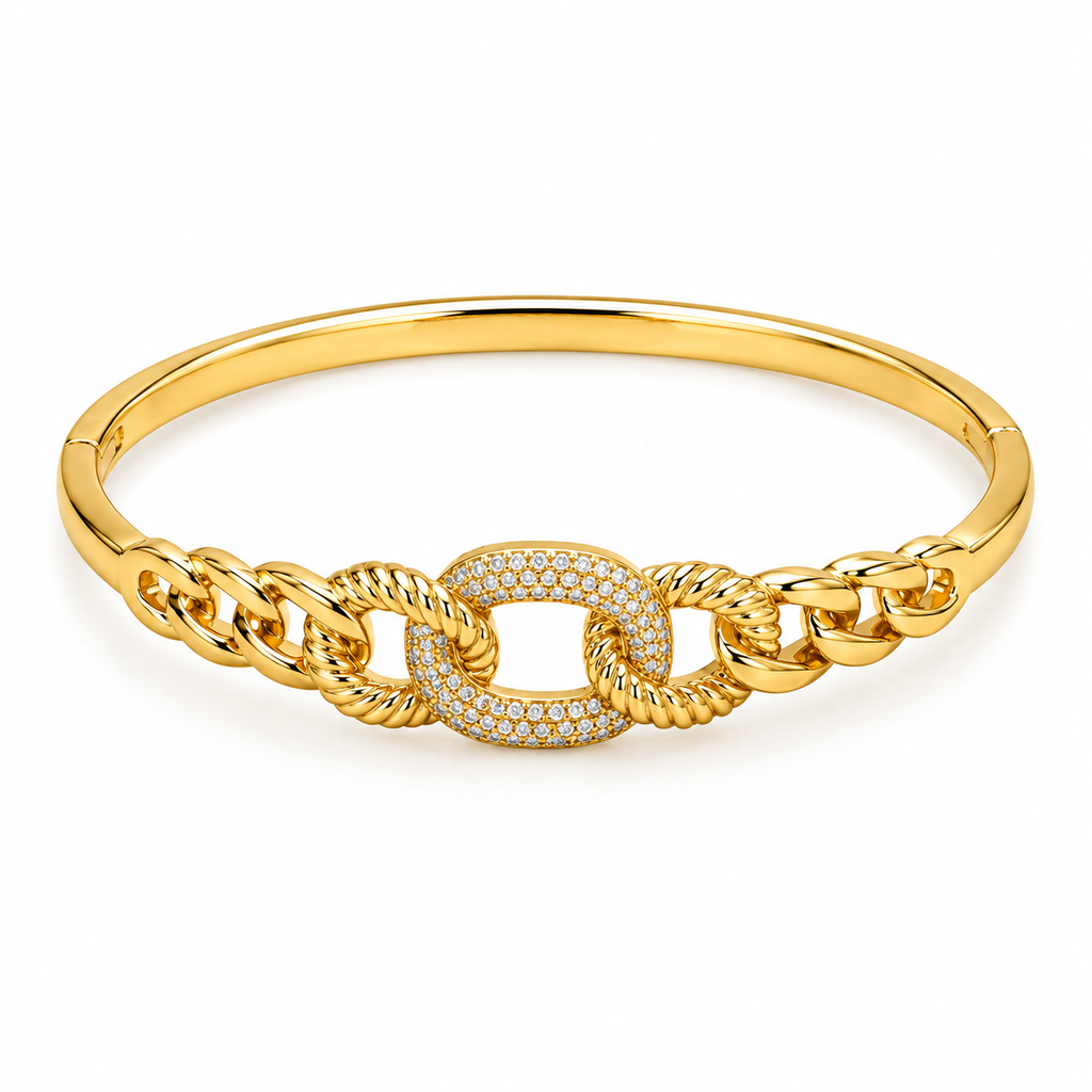 Aurelia Link Cuff Bracelet -18KT Gold Plated