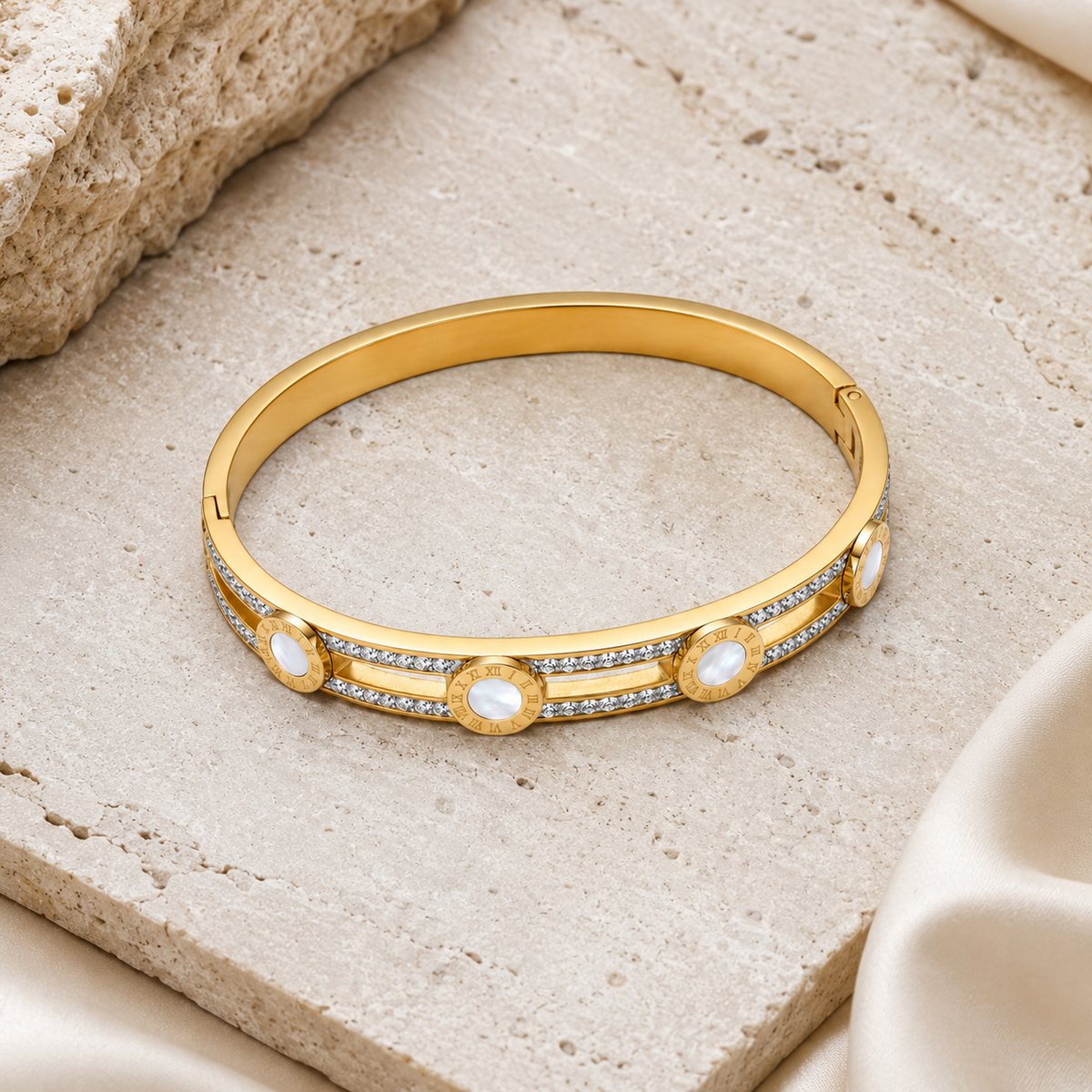 Imperial Muse Cuff Bracelet - 18KT Gold Plated