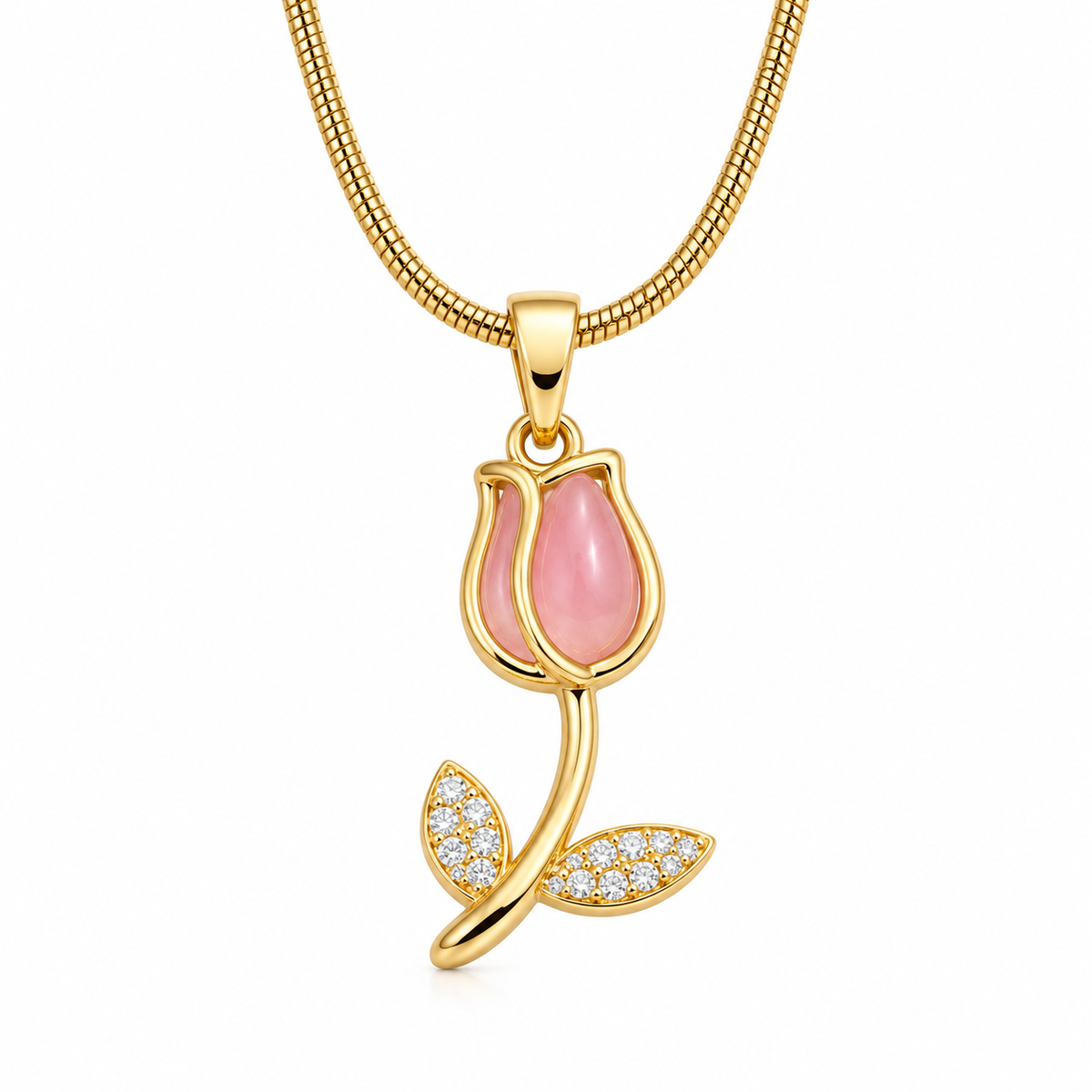 Tulip Rose Pendant -18KT Gold Plated