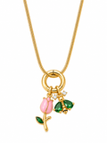 Tulip Bee Charm Pendant -18KT Gold Plated