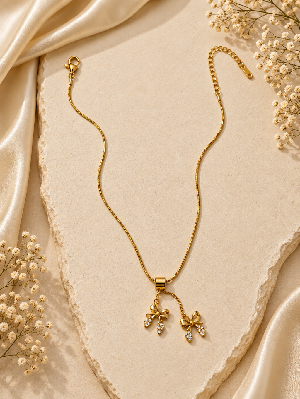 Lumière Bow Pendant -18KT Gold Plated