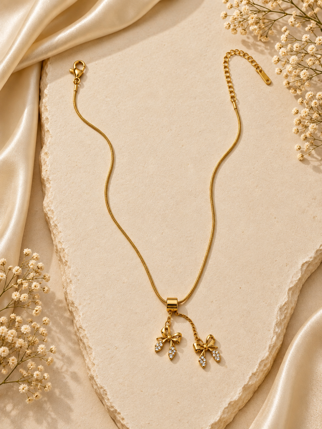 Lumière Bow Pendant -18KT Gold Plated