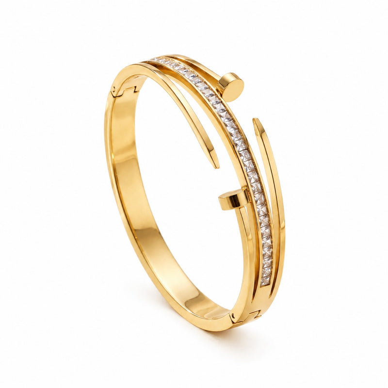 Aurum Nail Baby Cuff Bracelet -18KT Gold Plated