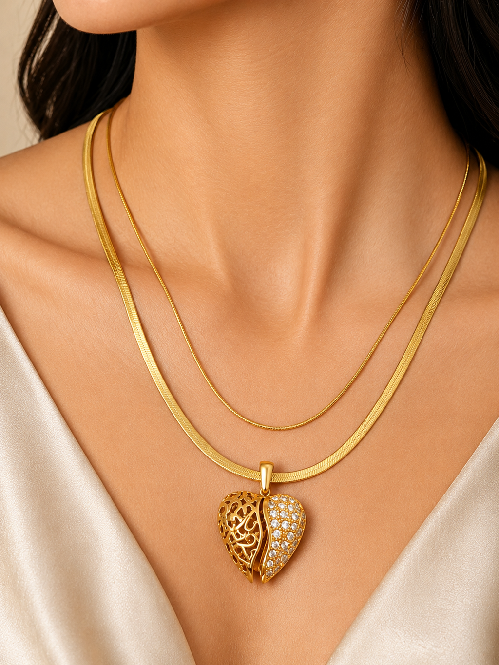 L'Amouré Multilayer Pendant - 18KT Gold Plated