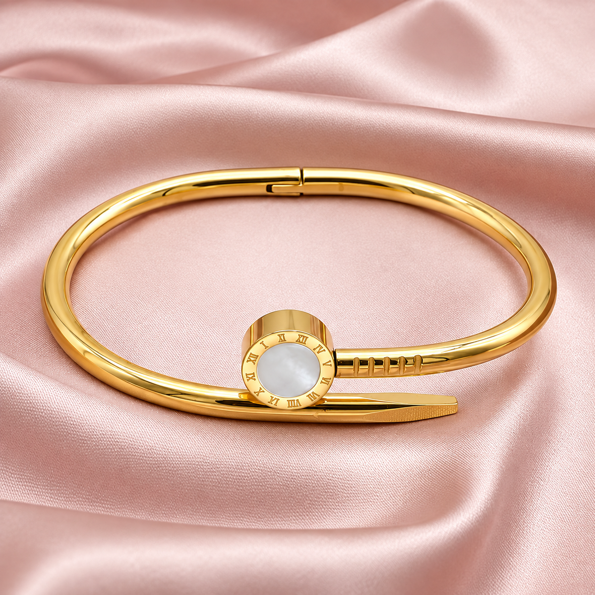 Pearlora Nail Cuff Bracelet -18KT Gold Plated