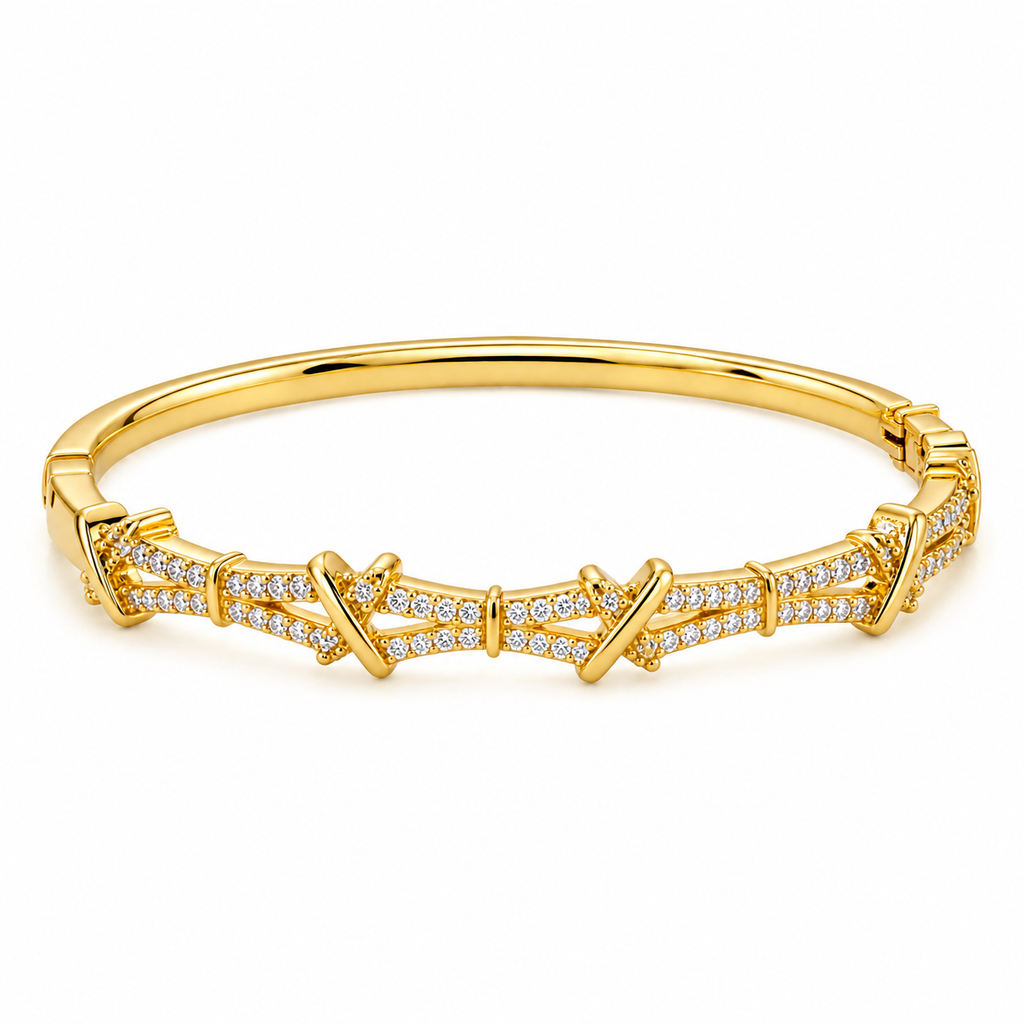Aurelia X Cuff Bracelet - 18KT Gold Plated