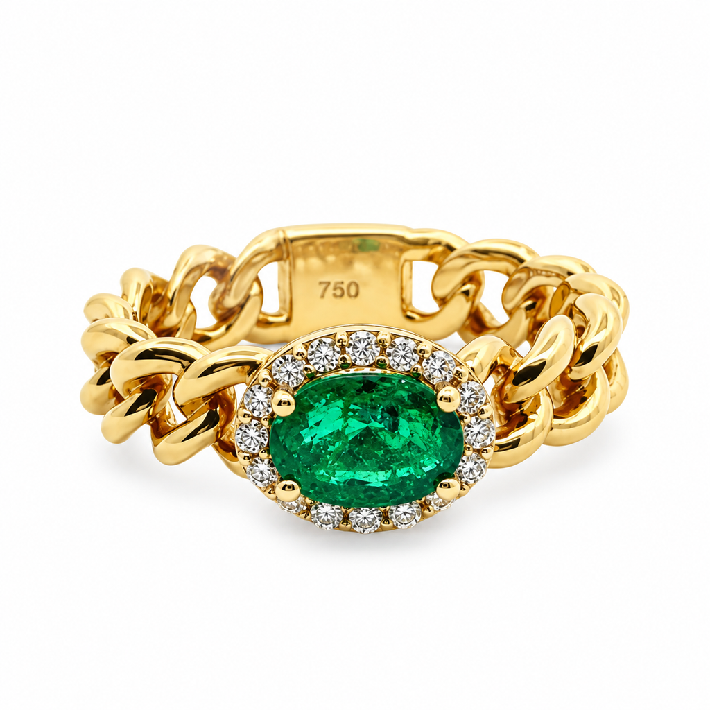 Majesté Emerald Ring -18KT Gold Plated