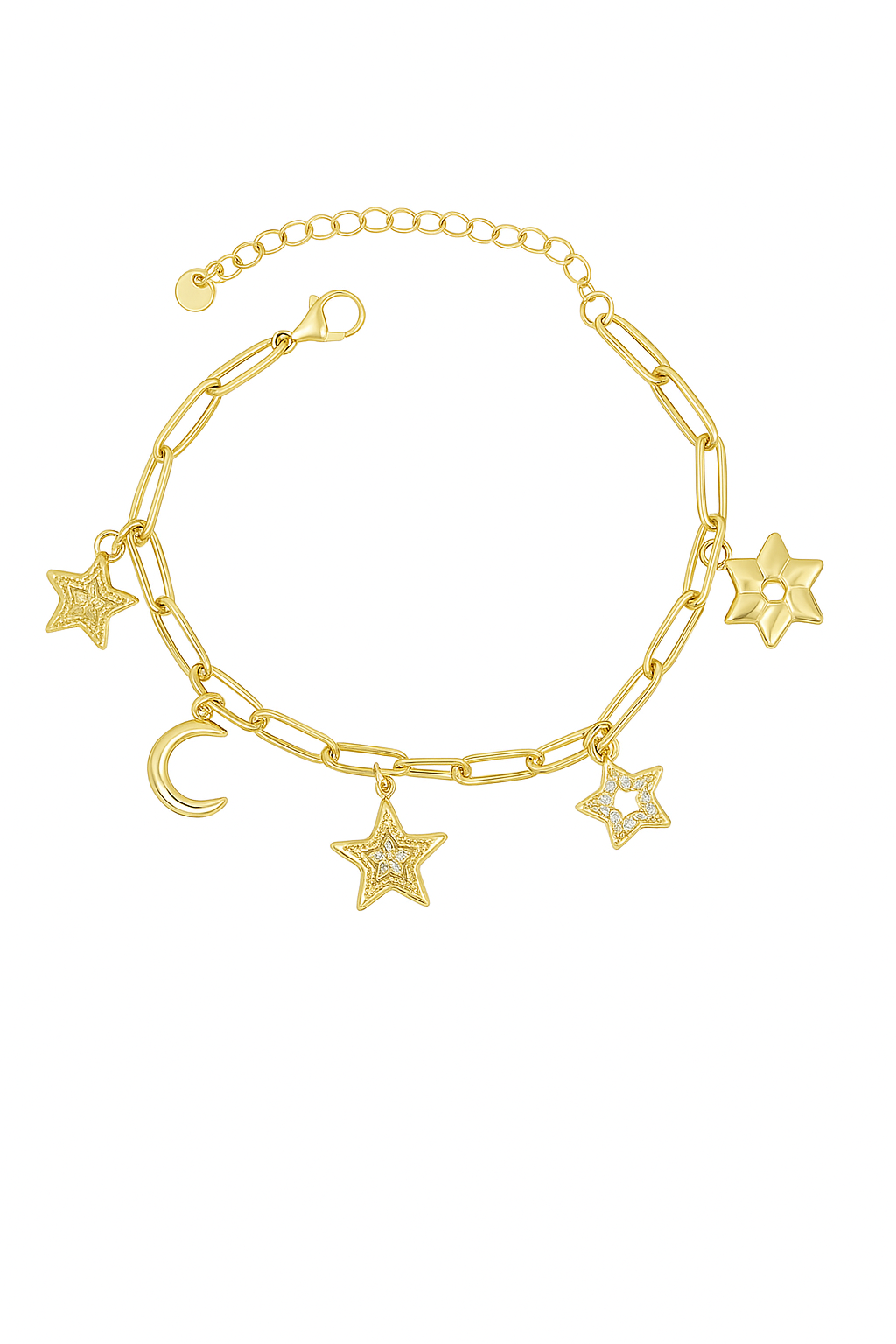 Entire Constellation Moon, Star Charms Bracelet - Demifine 18KT Gold Plated