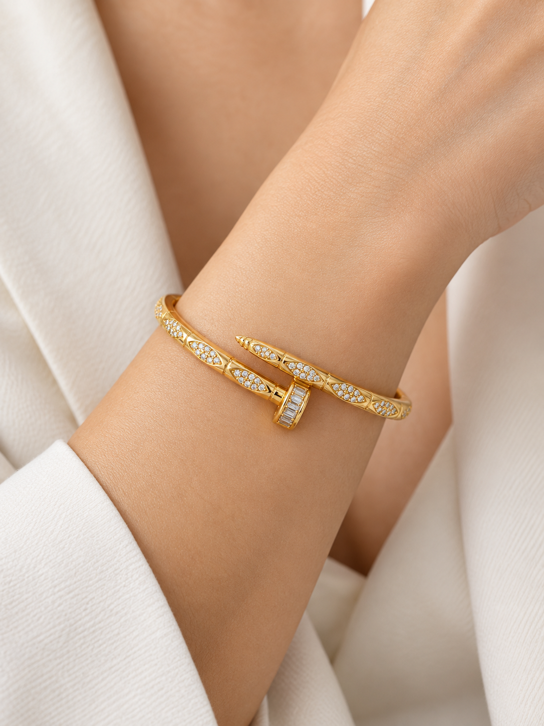 Valora Nail Cuff Bracelet -18KT Gold Plated
