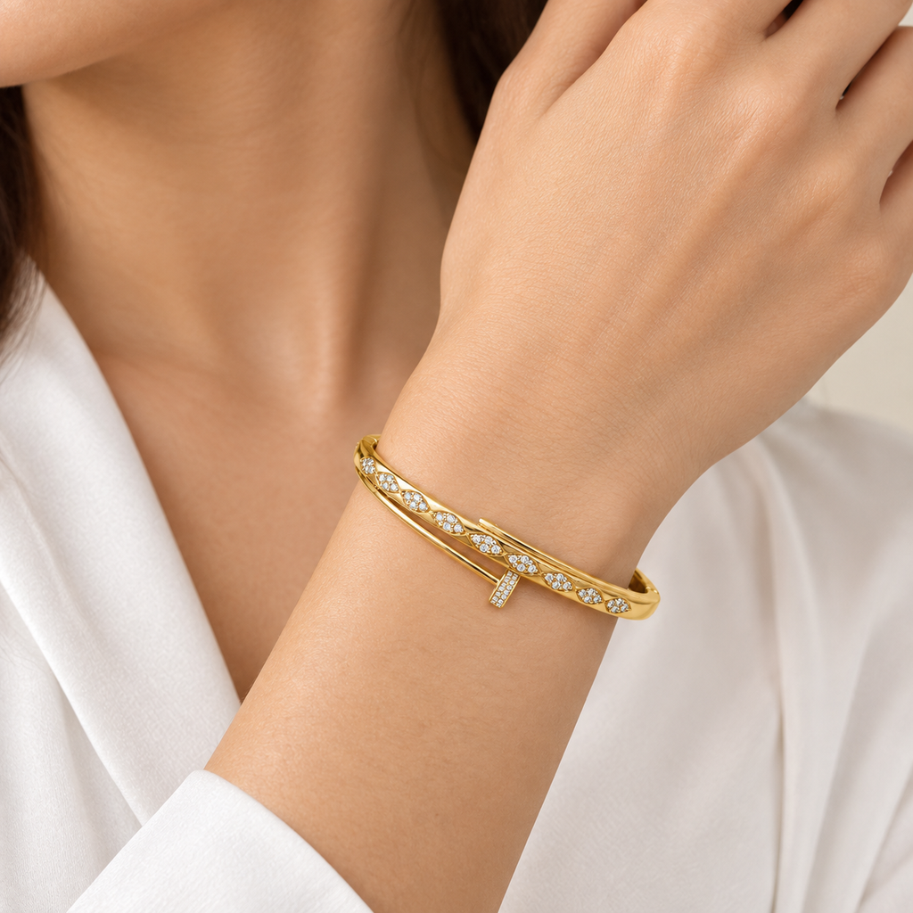 Celeste Nail Cuff Bracelet -18KT Gold Plated