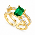 Amara Emerald Ring -18KT Gold Plated