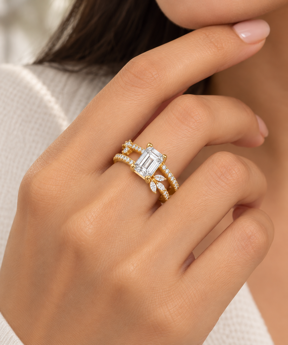 Amara Zirconia Ring -18KT Gold Plated