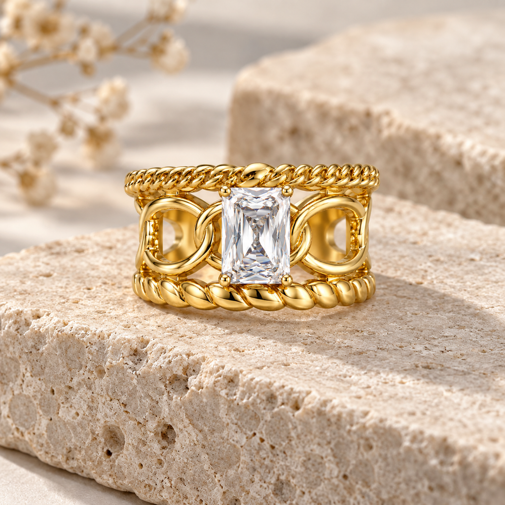 Elysian Chain Ring -18KT Gold Plated