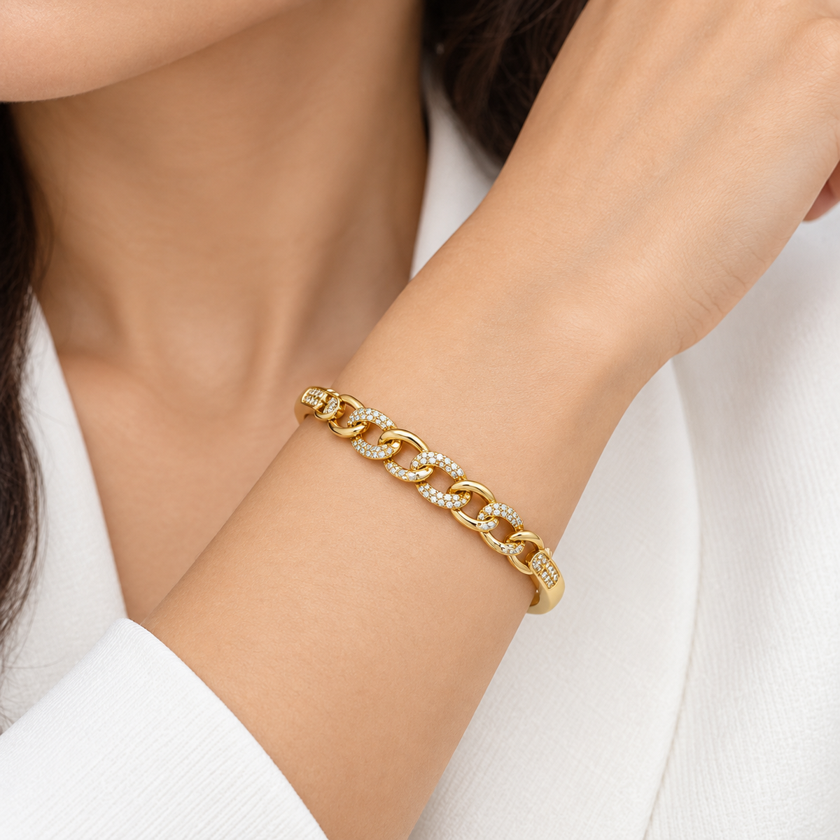 Astra Cuff Bracelet -18KT Gold Plated