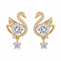 Amora Swan Stud Earrings - 18KT Gold Plated