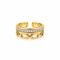 Linked to You Zirconia Ring -18KT Gold Plated