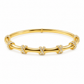 Bamboo Crossover Cuff Bracelet -18KT Gold Plated