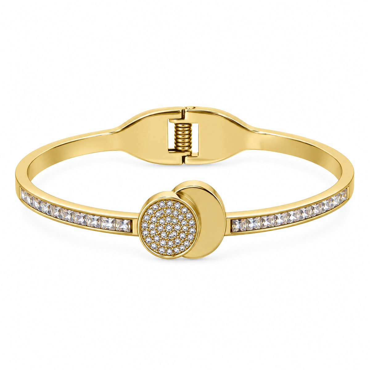 Elara Halo Cuff Bracelet -18KT Gold Plated