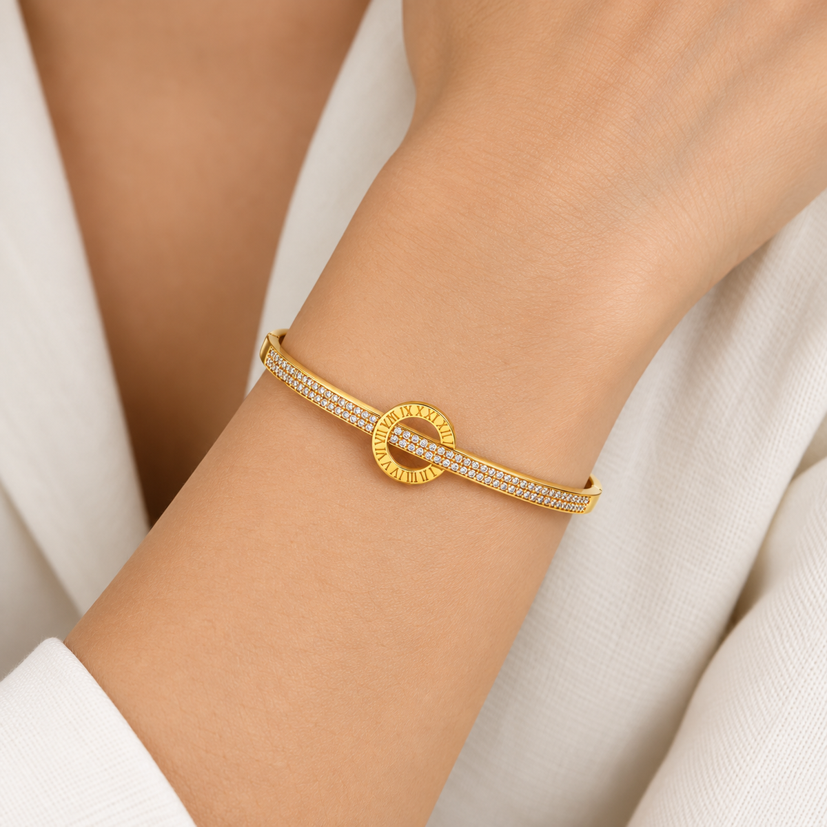 The Infinity Dial Cuff Bracelet - 18KT Gold Plated