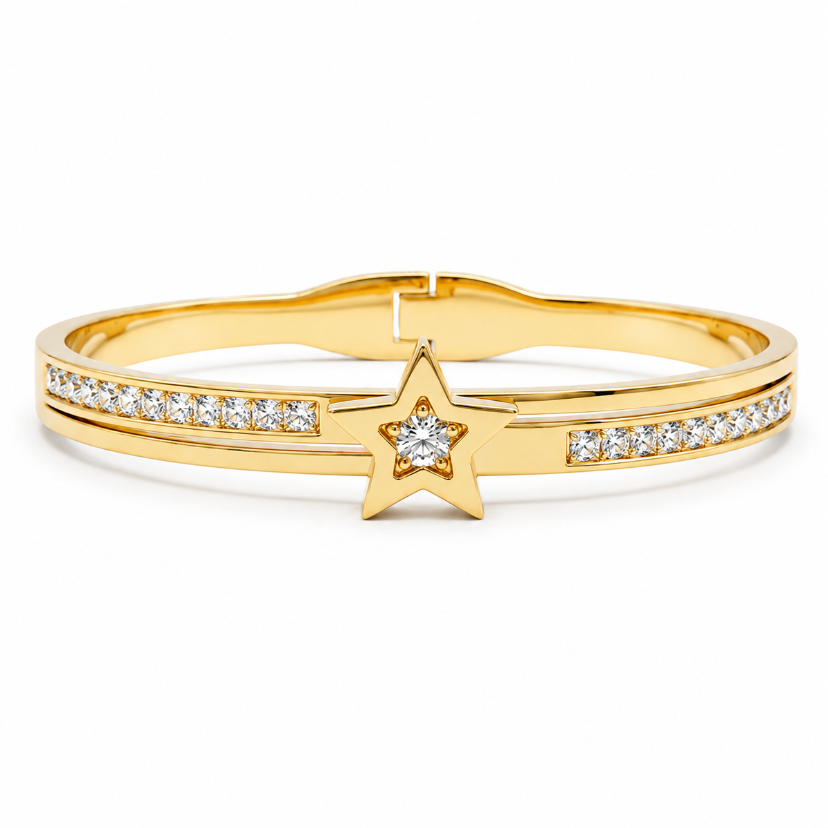 Star Power Cuff Bracelet - 18KT Gold Plated