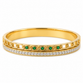 Regal Emerald Cuff Bracelet -18KT Gold Plated