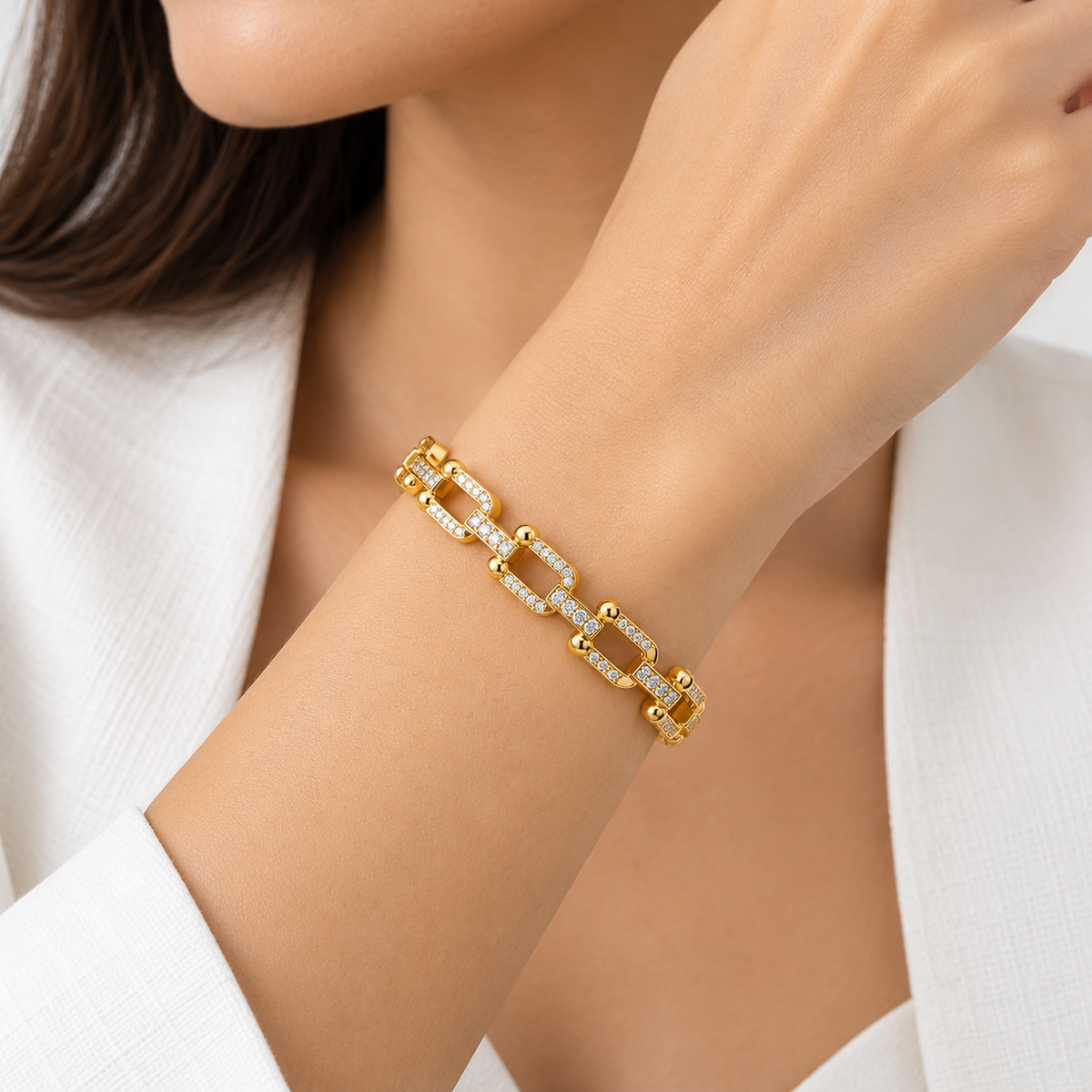 Elara Signature Cuff Bracelet -18KT Gold Plated