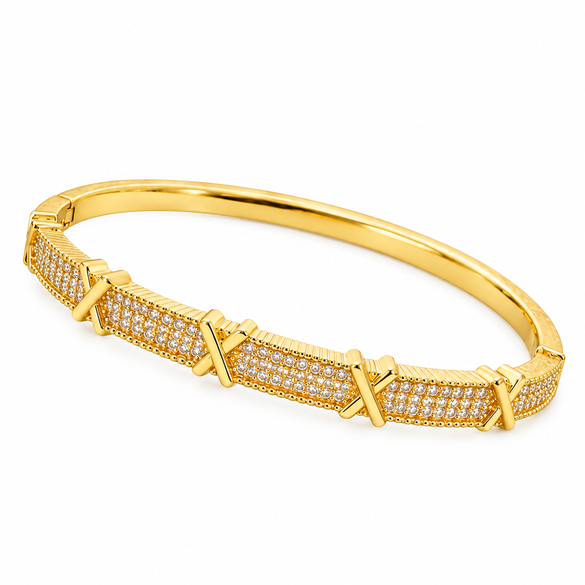 Infinity Crossover Cuff Bracelet -18KT Gold Plated