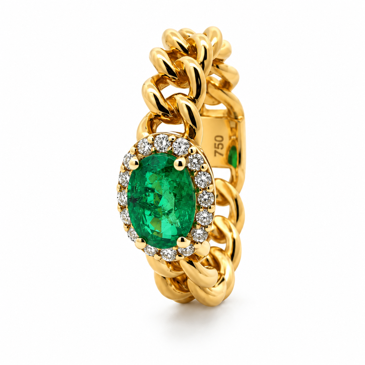 Majesté Emerald Ring -18KT Gold Plated