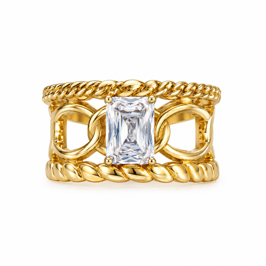 Elysian Chain Ring -18KT Gold Plated