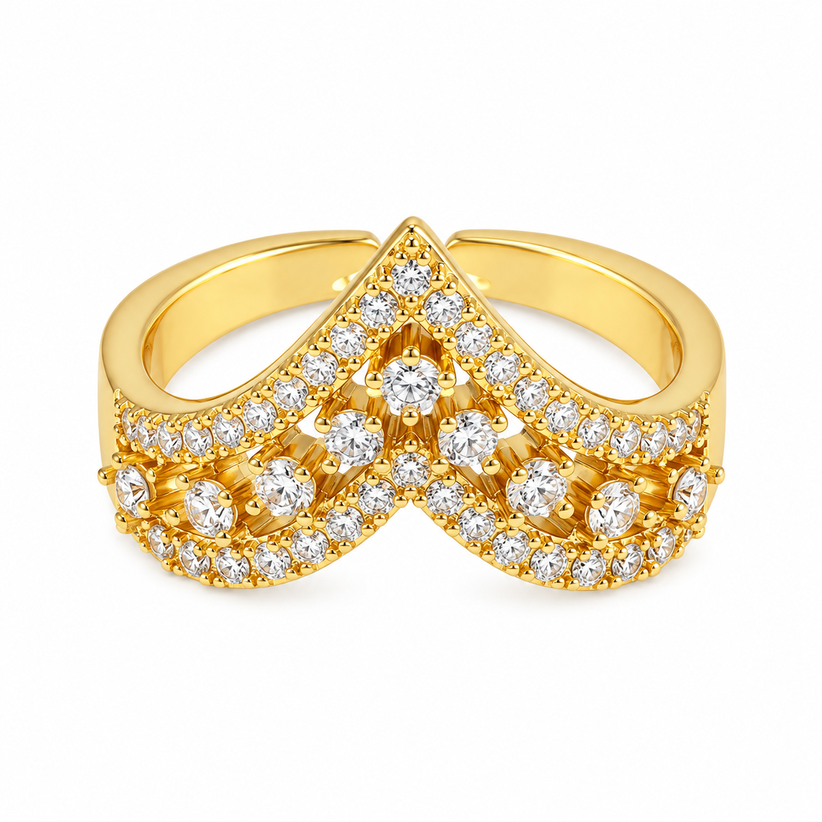 Aurelle Tiara Ring -18KT Gold Plated