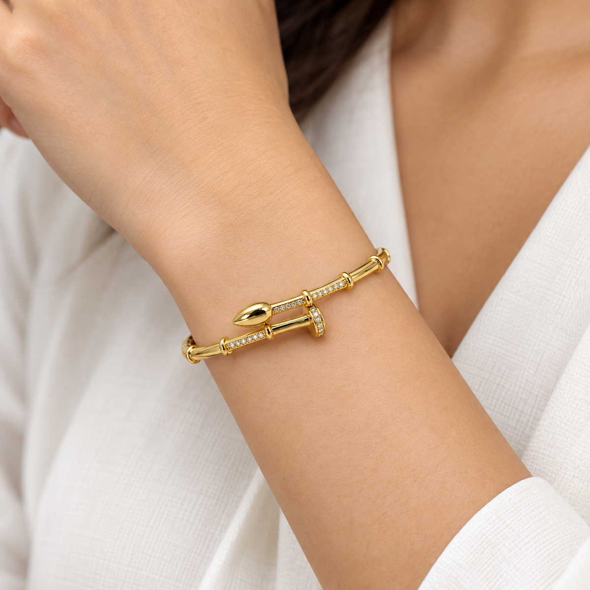 Artemis Nail Cuff Bracelet -18KT Gold