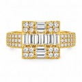Baguette Ring -18KT Gold Plated