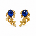 Sapphire Love Stud Earrings -18KT Gold Plated