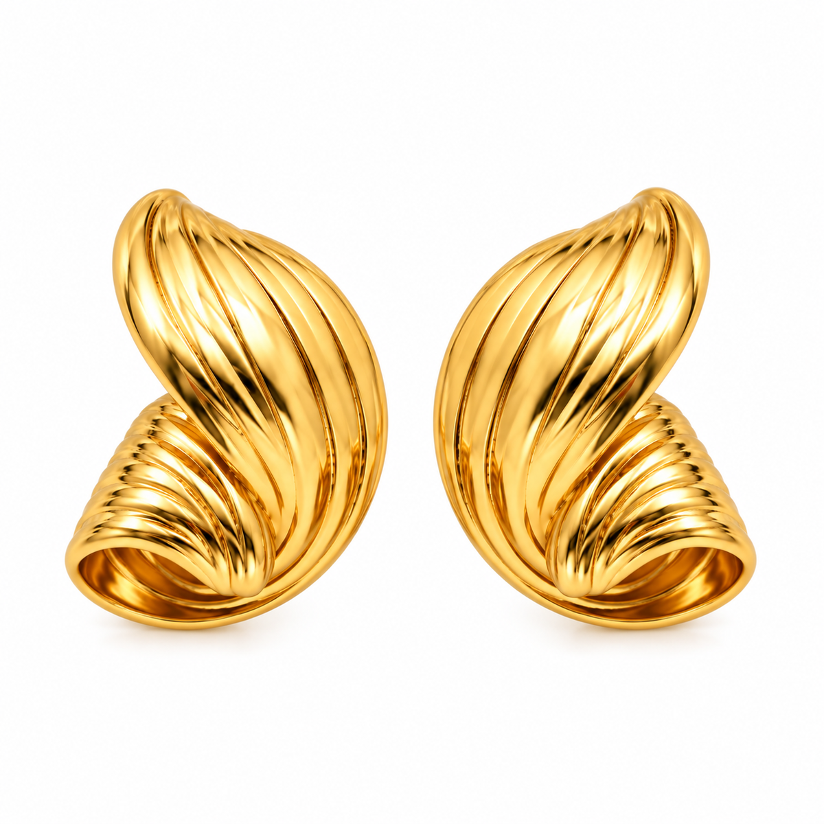 Aurelia Twist Stud Earrings -18KT Gold Plated