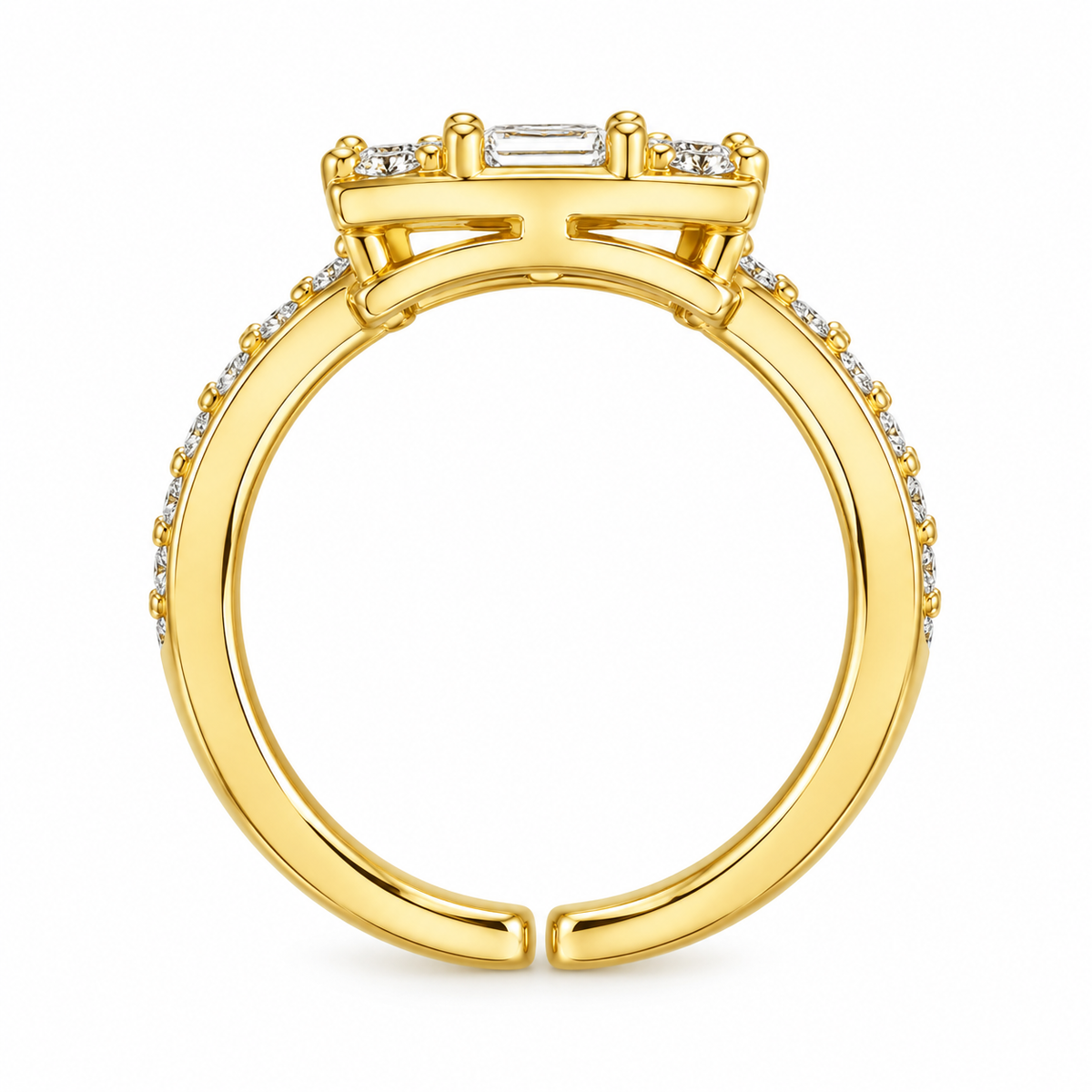 Baguette Ring -18KT Gold Plated