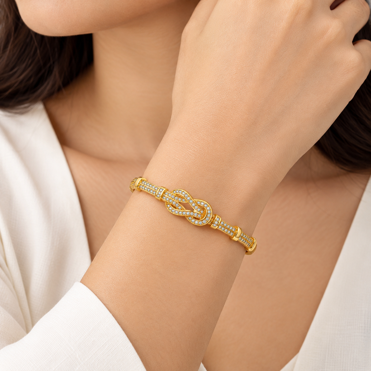 Infinity Élise Cuff Bracelet -18KT Gold Plated