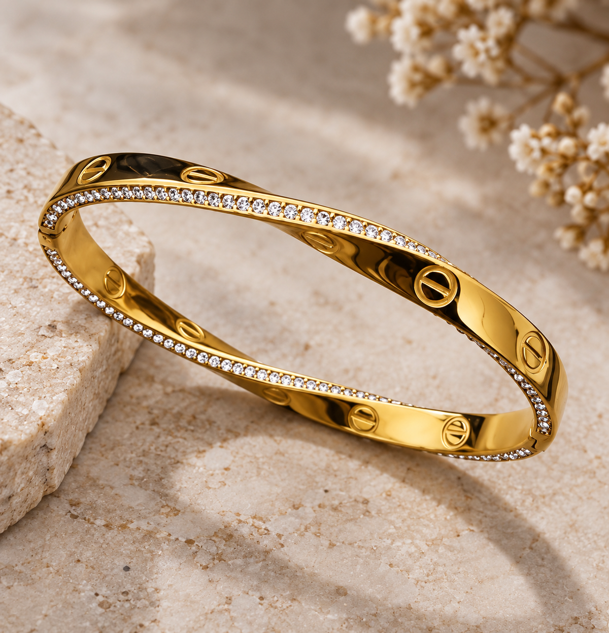 Theia Eterna Cuff Bracelet -18KT Gold