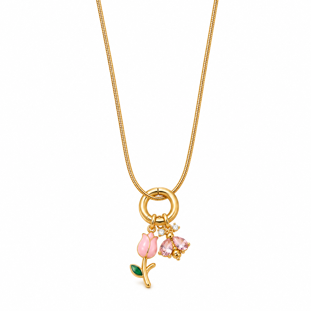 Blush Bloom Pendant -18KT Gold Plated