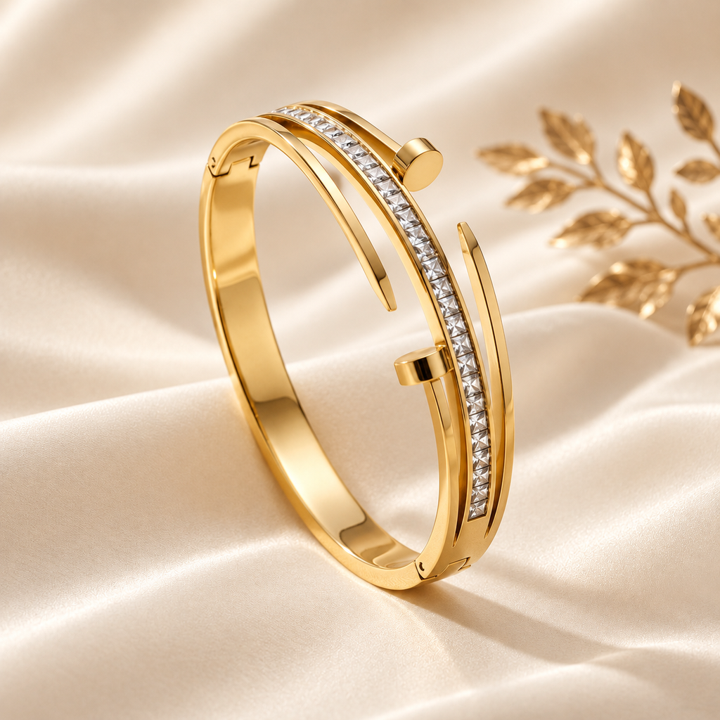 Aurum Nail Baby Cuff Bracelet -18KT Gold Plated