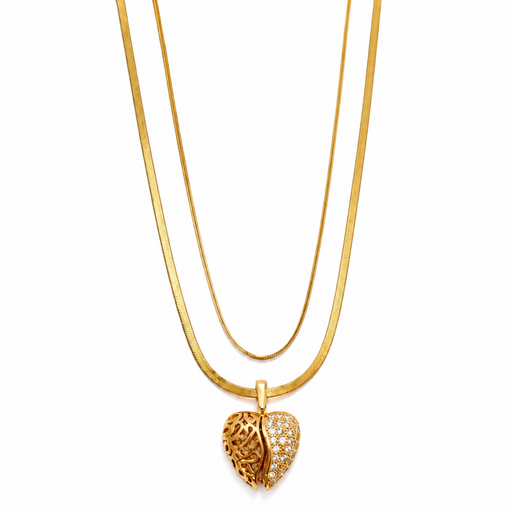 L'Amouré Multilayer Pendant - 18KT Gold Plated