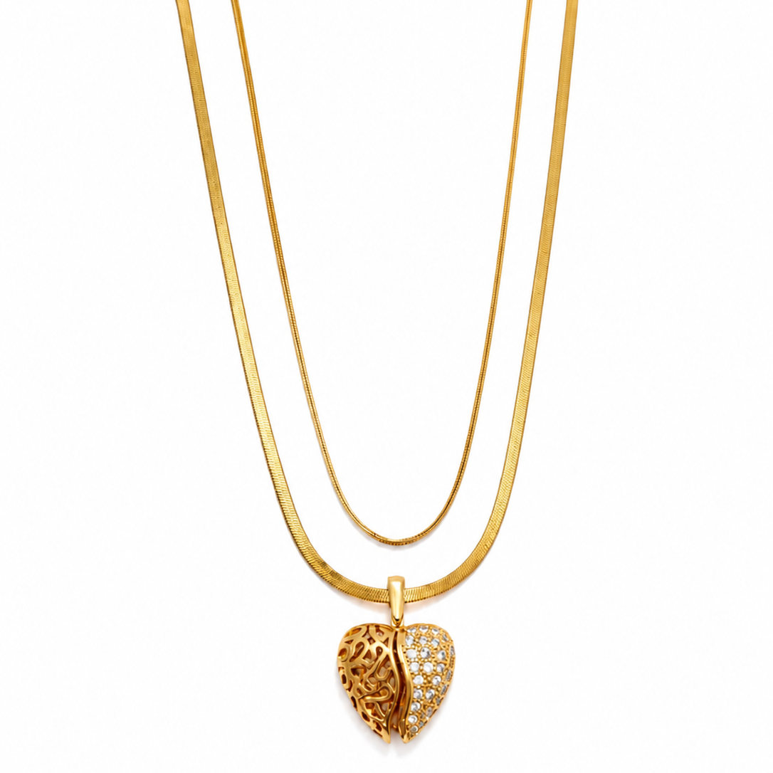 L'Amouré Multilayer Pendant - 18KT Gold Plated