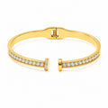 Zirconia Open Nail Cuff -18KT Gold Plated