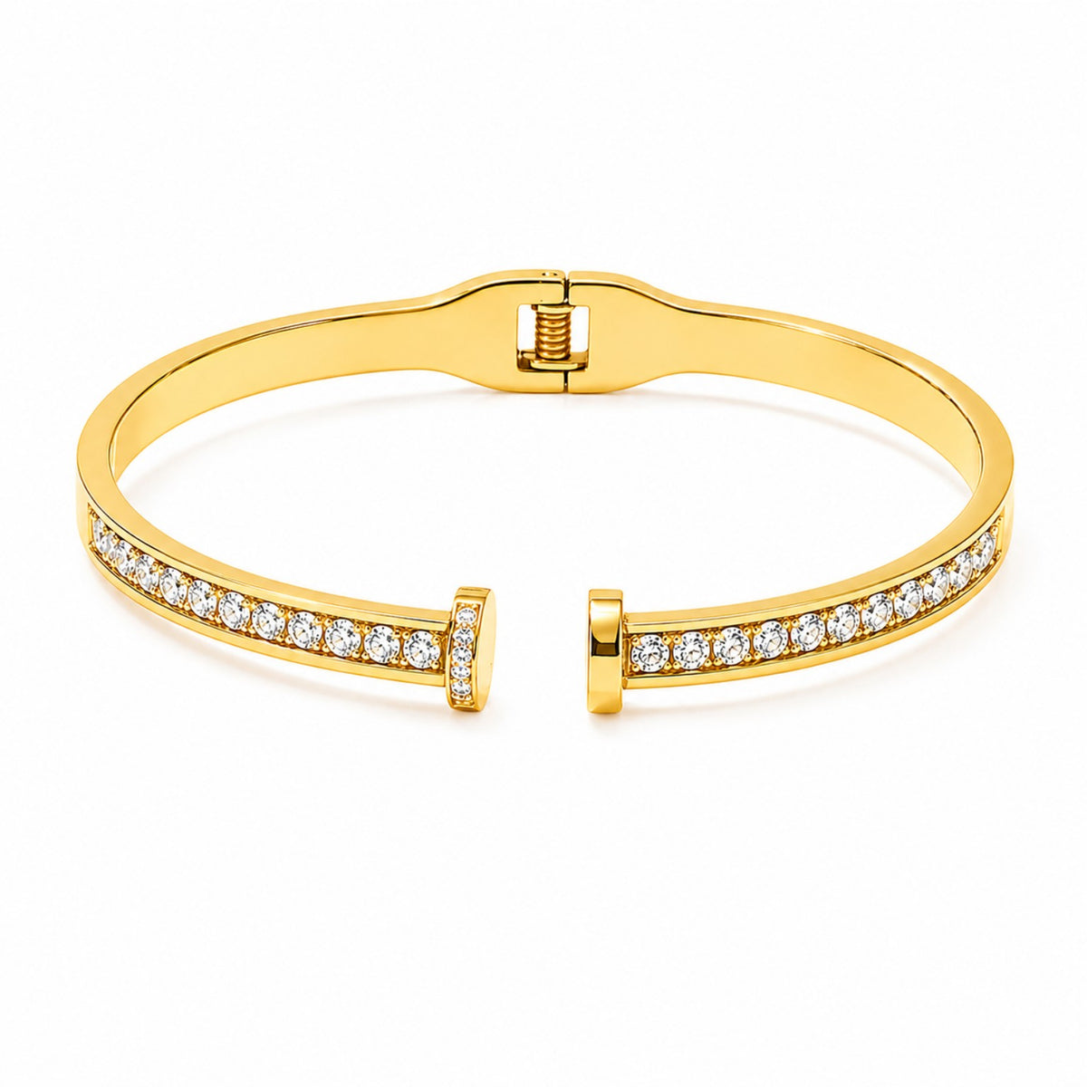 Zirconia Open Nail Cuff -18KT Gold Plated