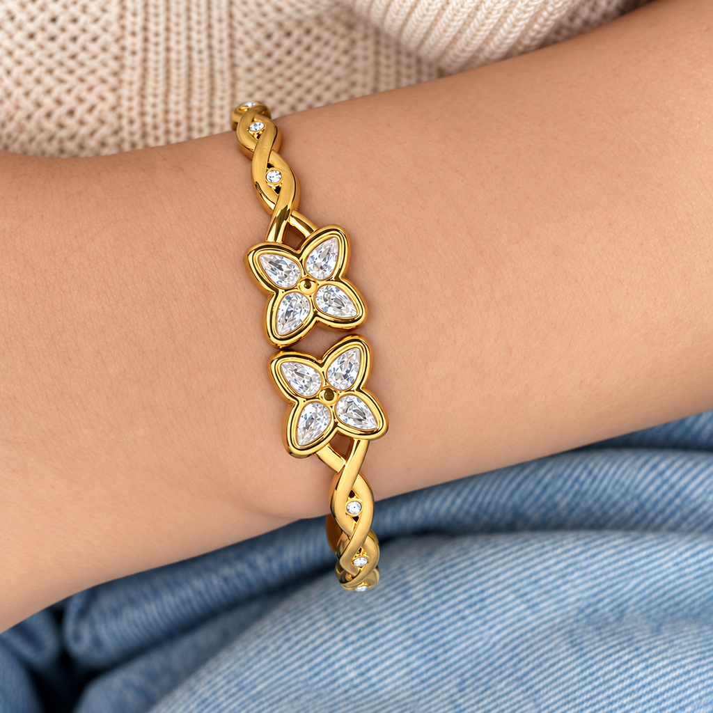 Bloomelle Cuff Bracelet -18KT Gold Plated