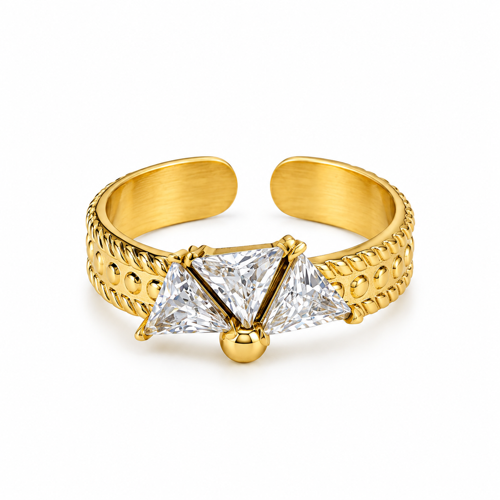 Trinity Eclat Ring -18KT Gold Plated