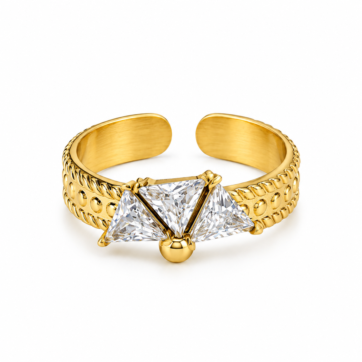 Trinity Eclat Ring -18KT Gold Plated