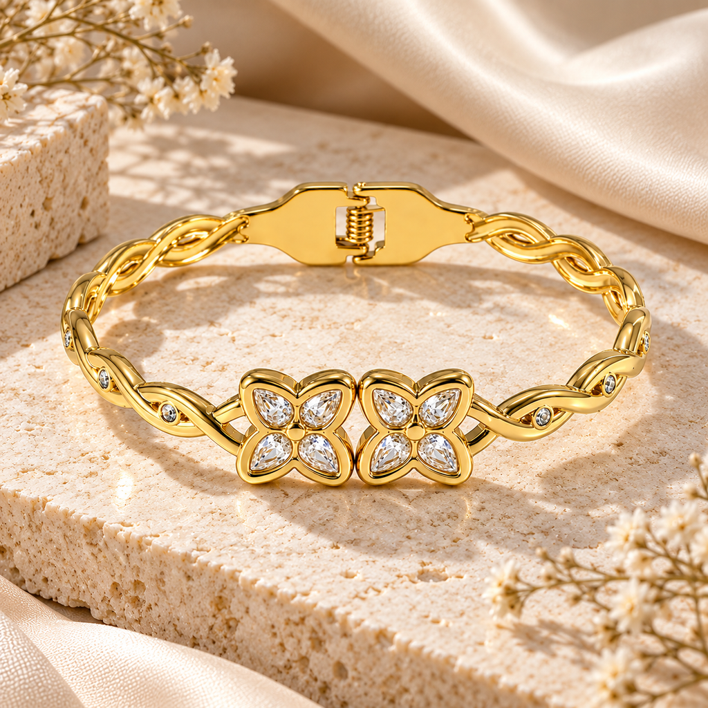 Bloomelle Cuff Bracelet -18KT Gold Plated