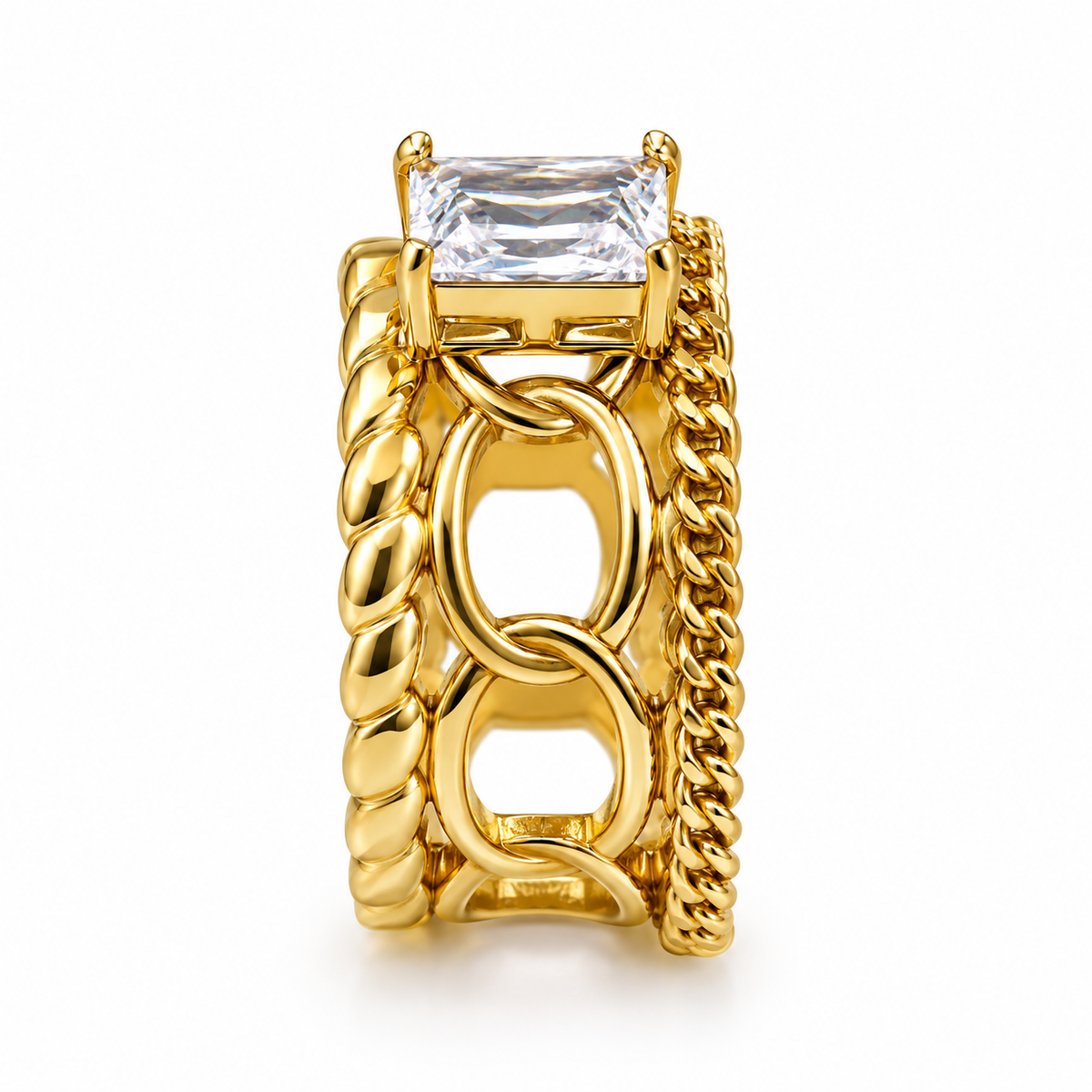 Elysian Chain Ring -18KT Gold Plated