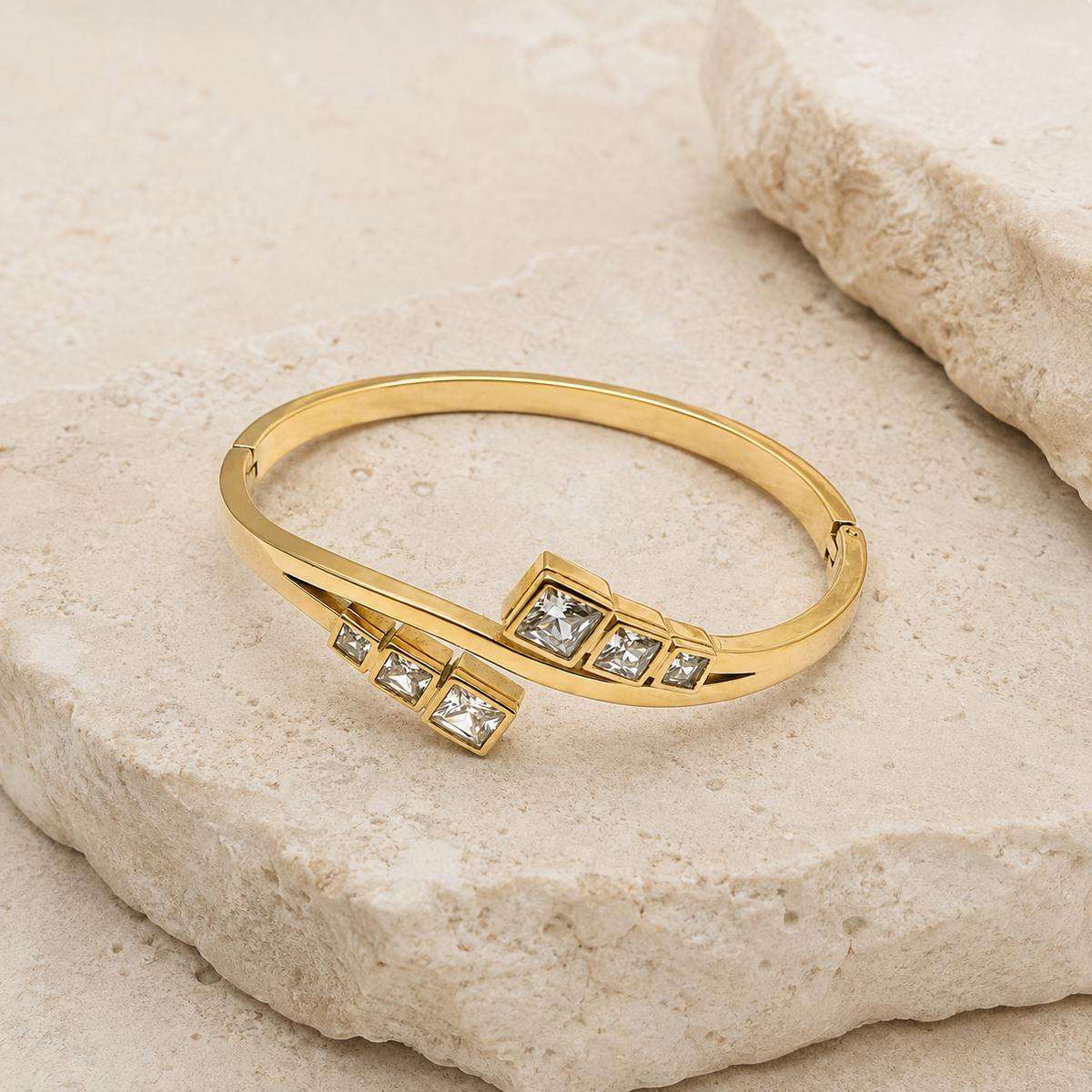Elara Cuff Bracelet - 18KT Gold Plated
